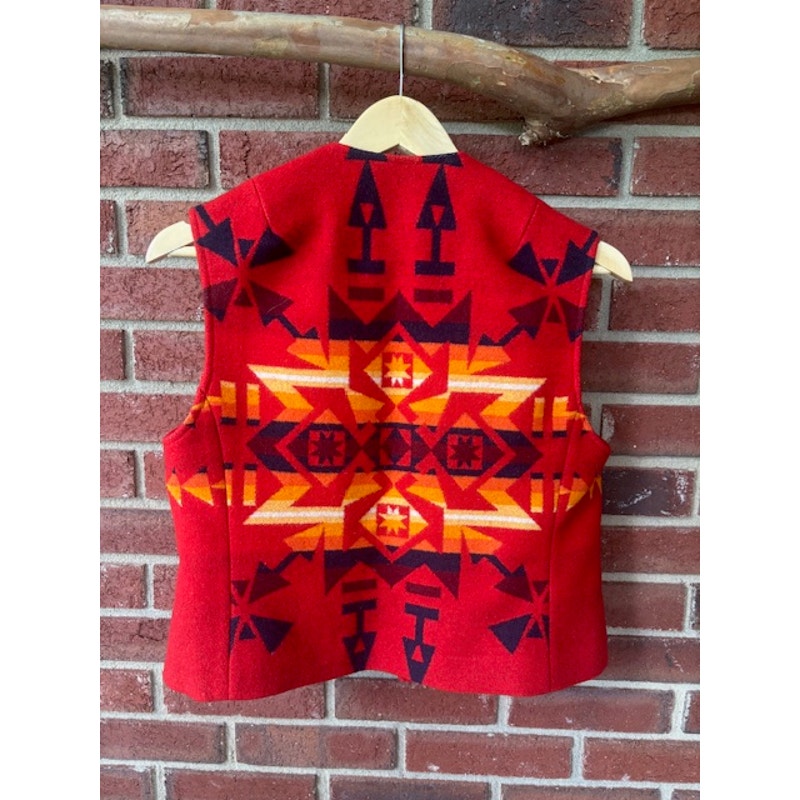 Vintage Southwestern Pendleton Wool Red Vest - Size Medium