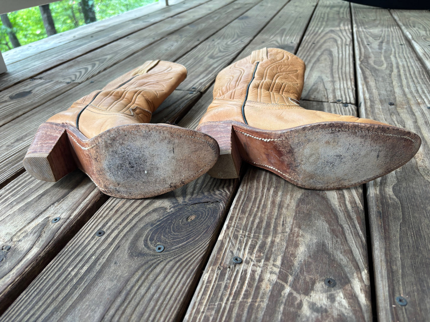 Vintage Frye Tan Western Boots Size 8 - Cowboy Cowgirl Boots