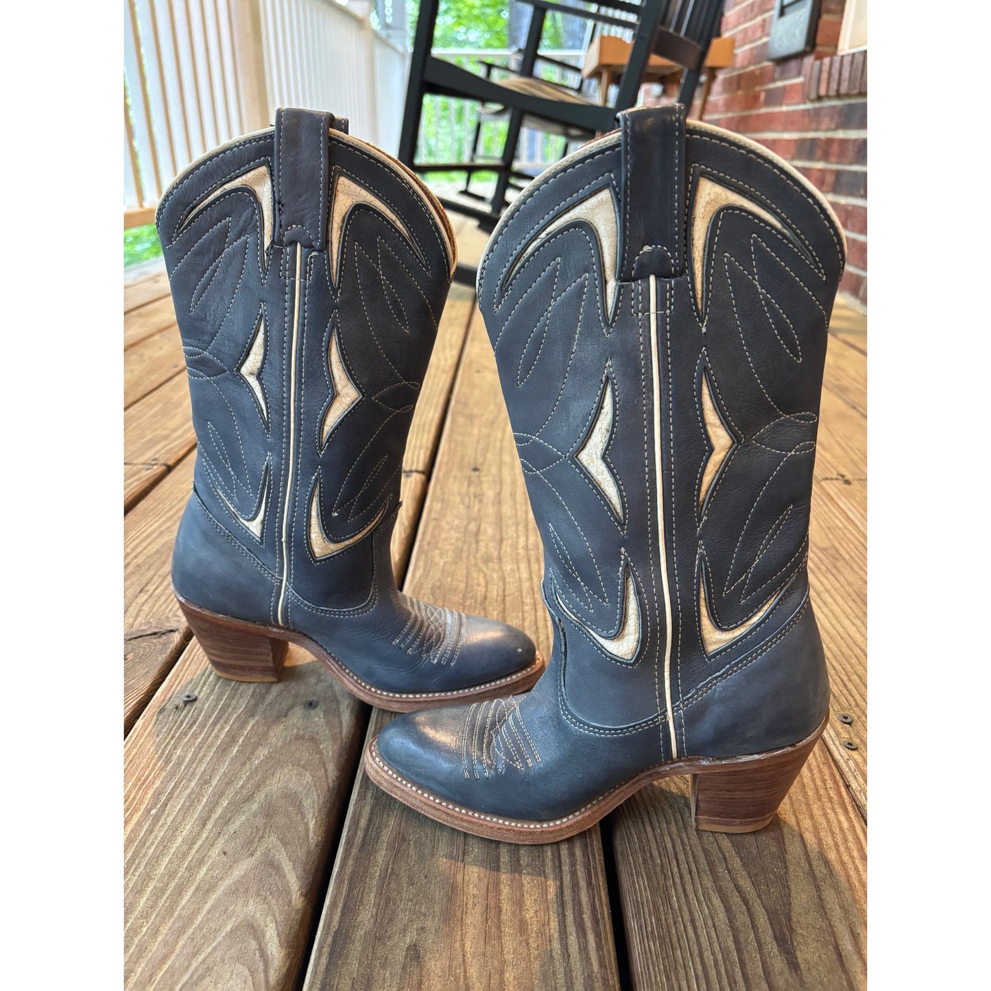 Double H Blue Boots - Women's Size 6 - Vintage Charm HH