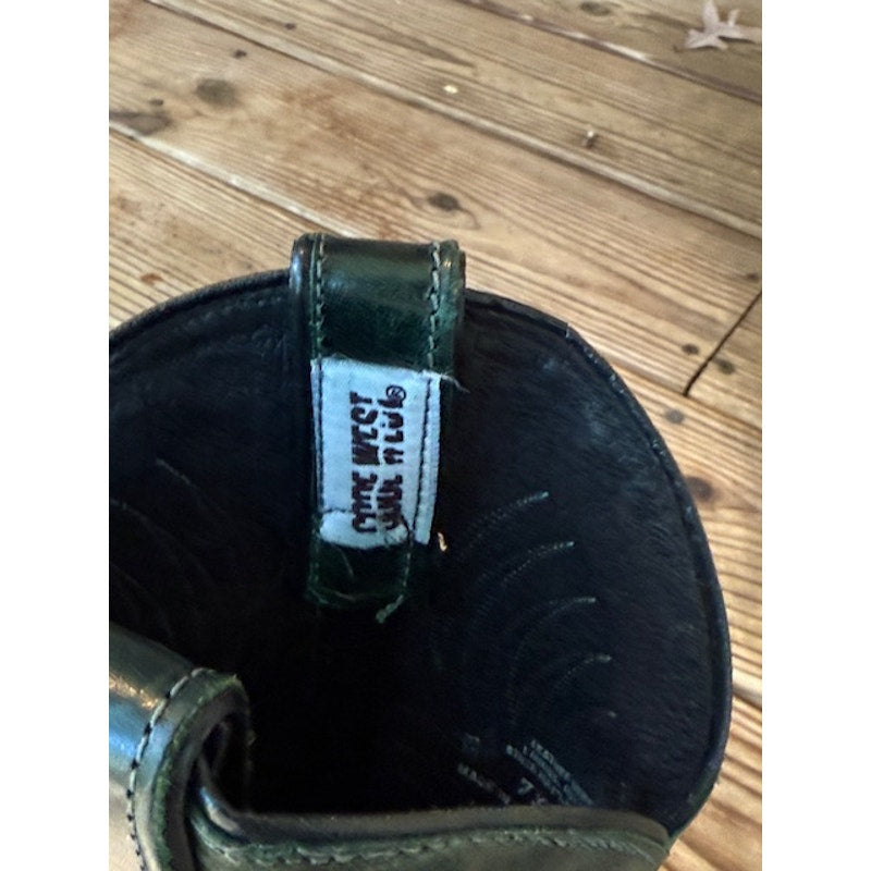 Vintage Code West Cowboys Boots Green Size 7.5