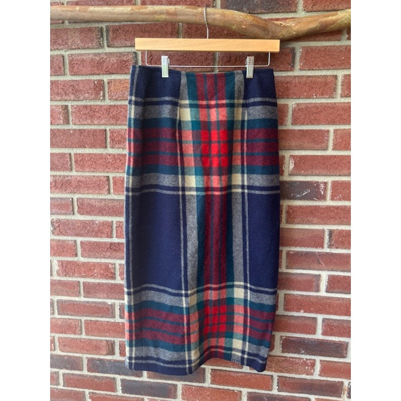 Ralph Lauren Country Wool Plaid Wrap Skirt Size 10