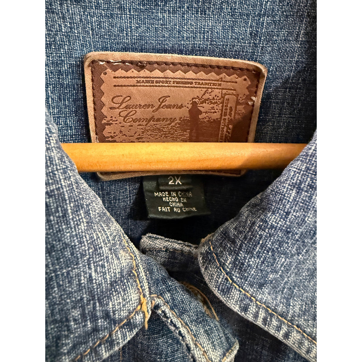 Ralph Lauren Jeans Co. Denim Utility Jacket Size 2X PTP 23 Inches