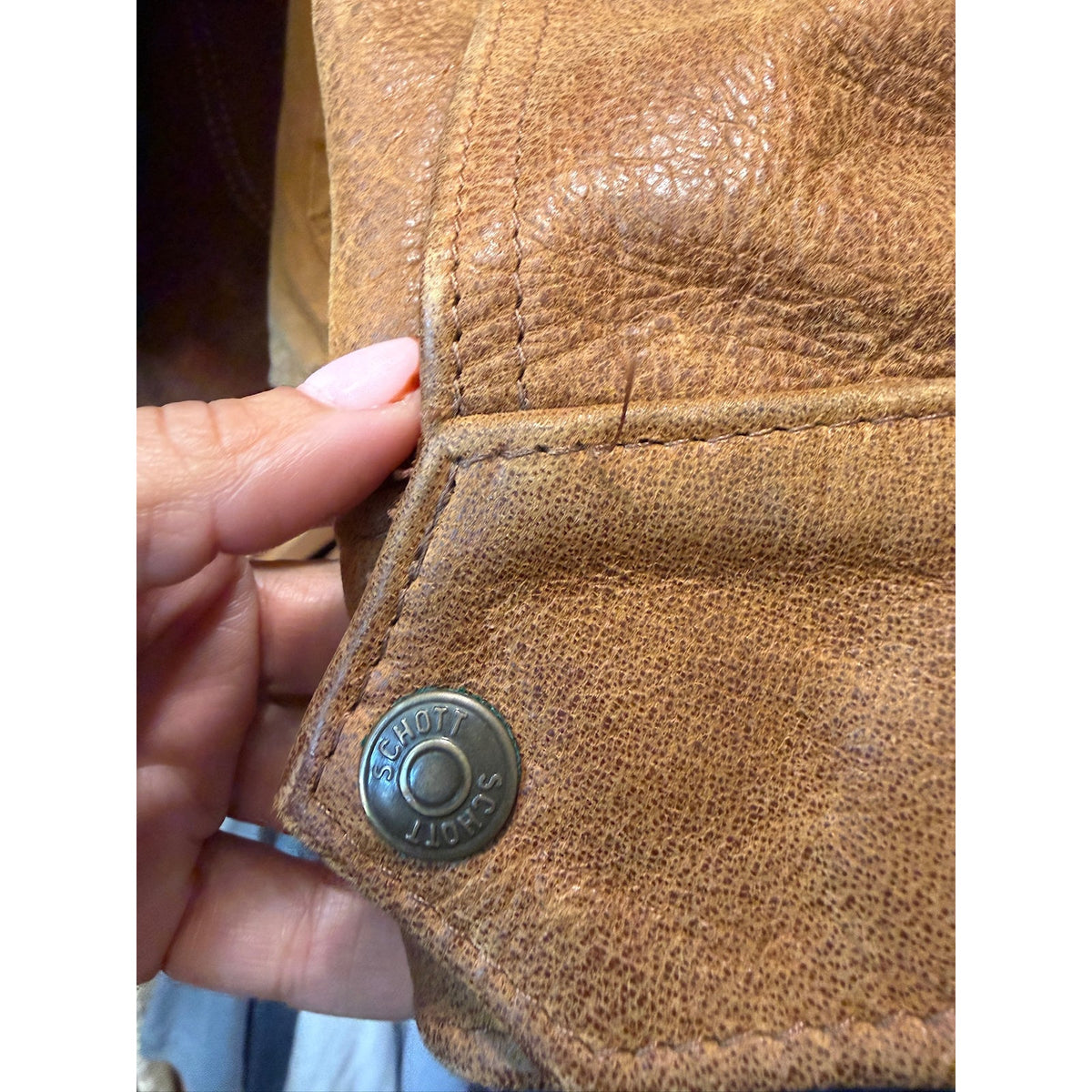 Vintage Western By Schott NYC Size Medium - PTP Approx 20 inches