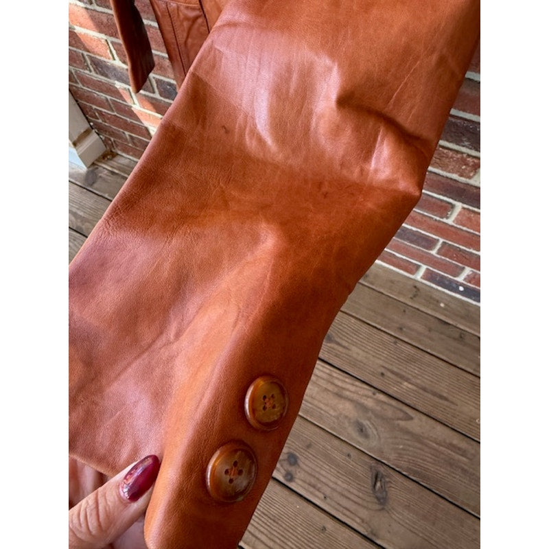 Wilsons Leather Jacket Size 40 Cognac Brown