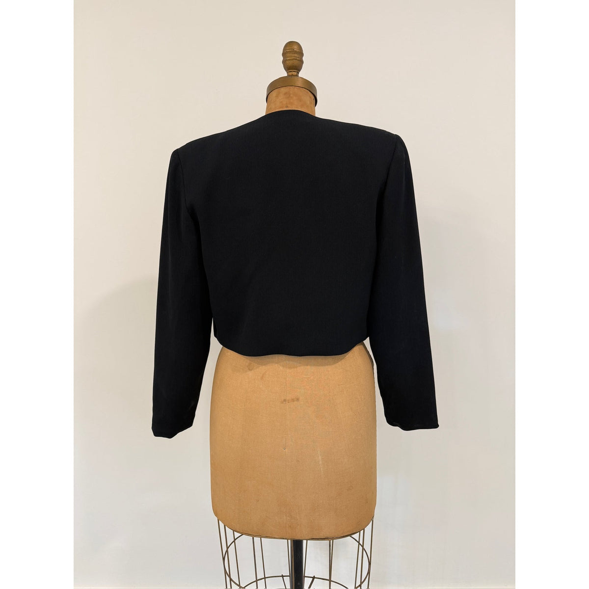 Vintage Alex Garfield Cropped Black Bolero Jacket Size 4