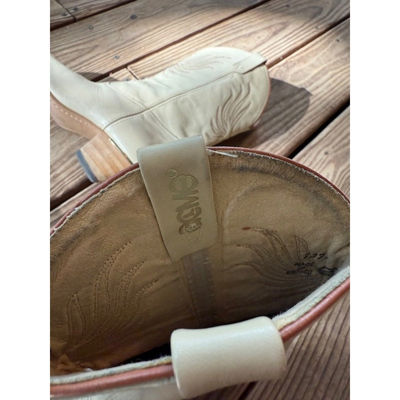 Vintage Cream Acme Cowboy Boots Size 7