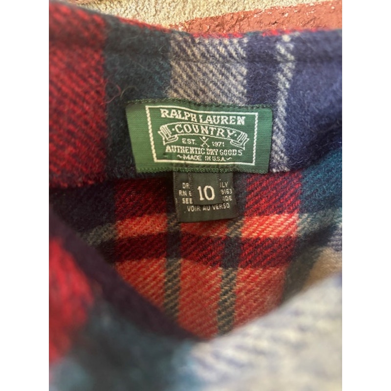 Ralph Lauren Country Wool Plaid Wrap Skirt Size 10