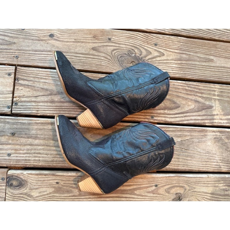 Vintage Dingo Phoenix Black Cowboy Boots Size 7