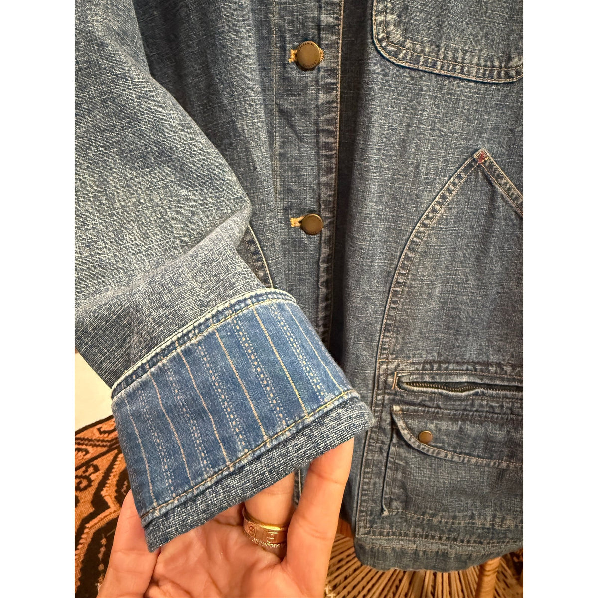 Ralph Lauren Jeans Co. Denim Utility Jacket Size 2X PTP 23 Inches