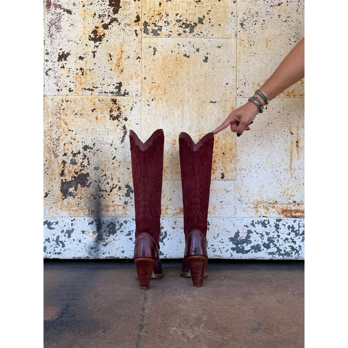 Vintage Burgundy Zodiac Boots - Deep Wine - Size 5