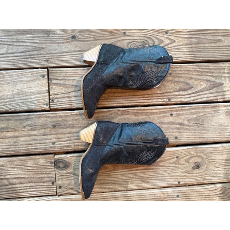 Vintage Dingo Phoenix Black Cowboy Boots Size 7