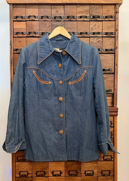 Vintage Ms. Pioneer Western Denim Jacket Size 14 - Fits Like a M/L PTP 21
