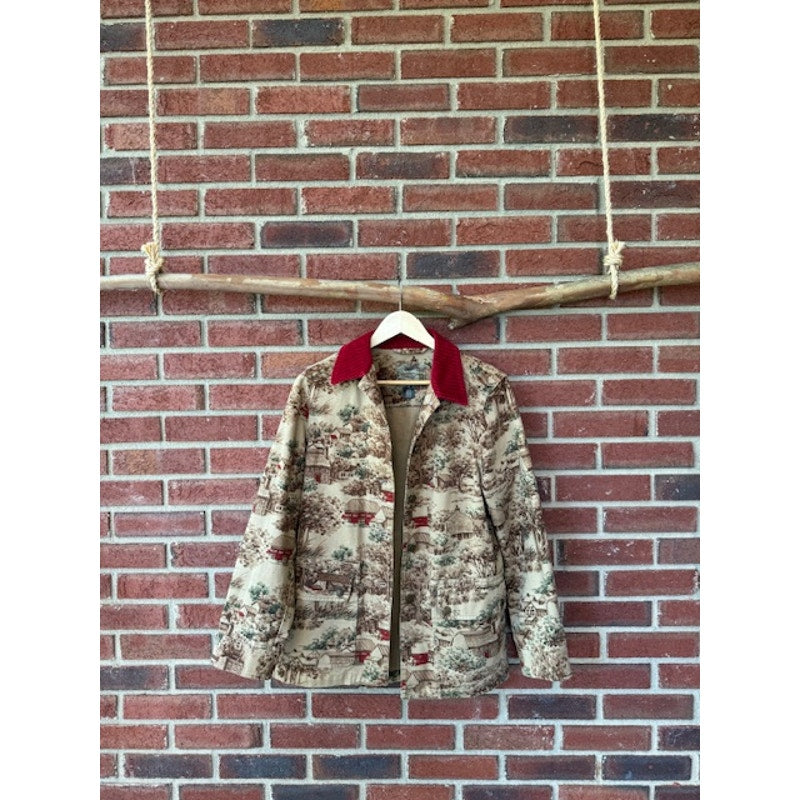 Vintage Ralph Lauren Barn Jacket with Red details and Tree Design - Size Small