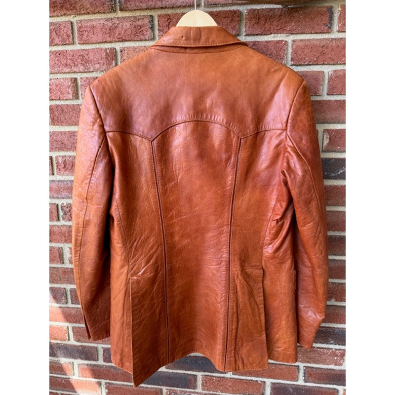 Wilsons Leather Jacket Size 40 Cognac Brown