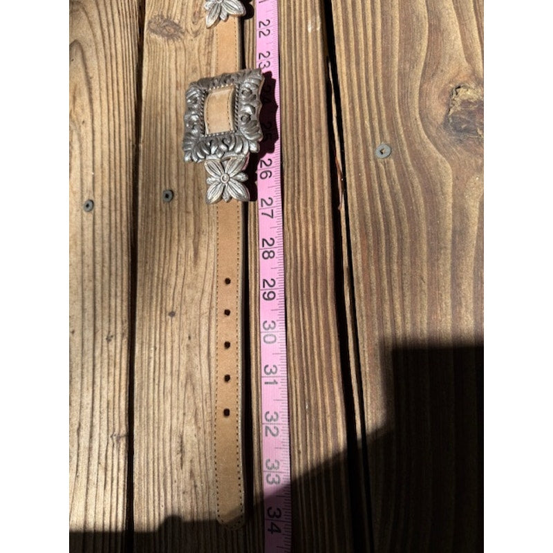 Vintage Brighton Light Tan Concho Belt Size M