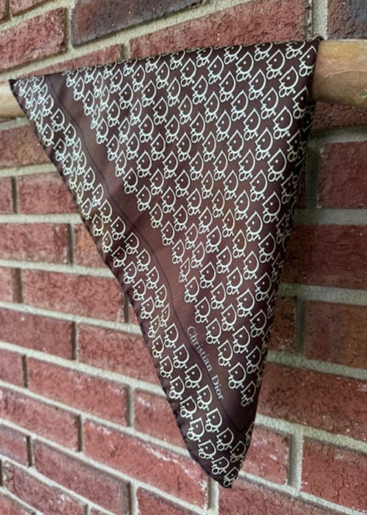 Vintage Christian Dior Silk Neck Scarf - Chocolate Brown