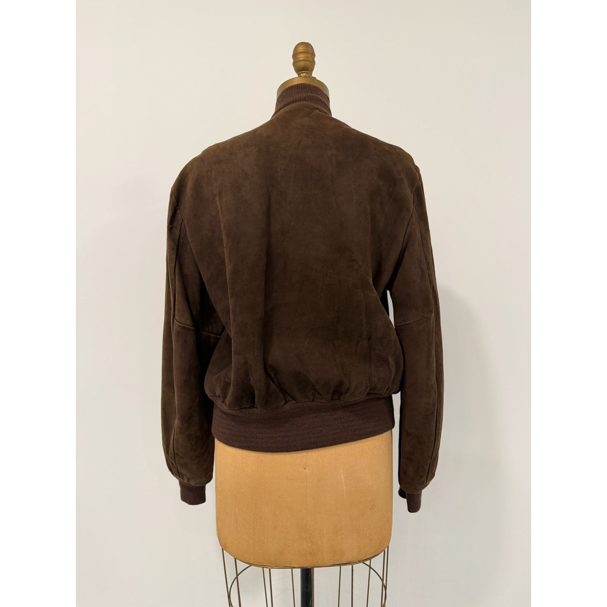 Vintage 70's Chocolate Brown Suede Leather Bomber Jacket Men's 42 - Fits like M/L PTP 22