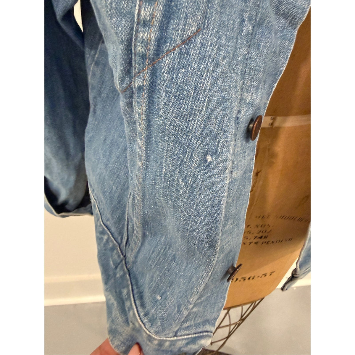 Vintage Wrangler Denim Range Jacket Size Approx Large - PTP 21"