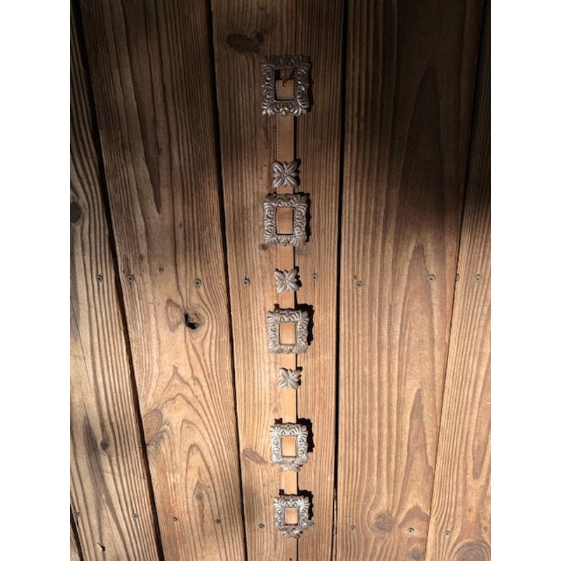 Vintage Brighton Light Tan Concho Belt Size M