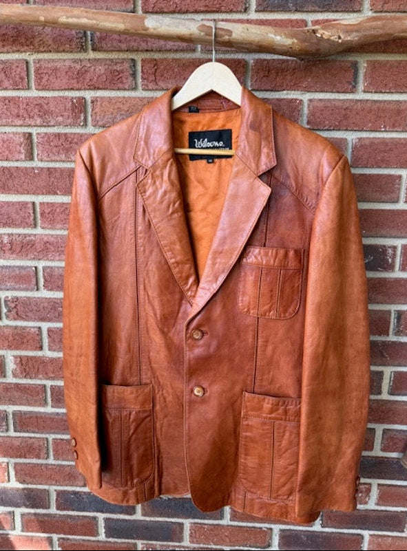 Wilsons Leather Jacket Size 40 Cognac Brown