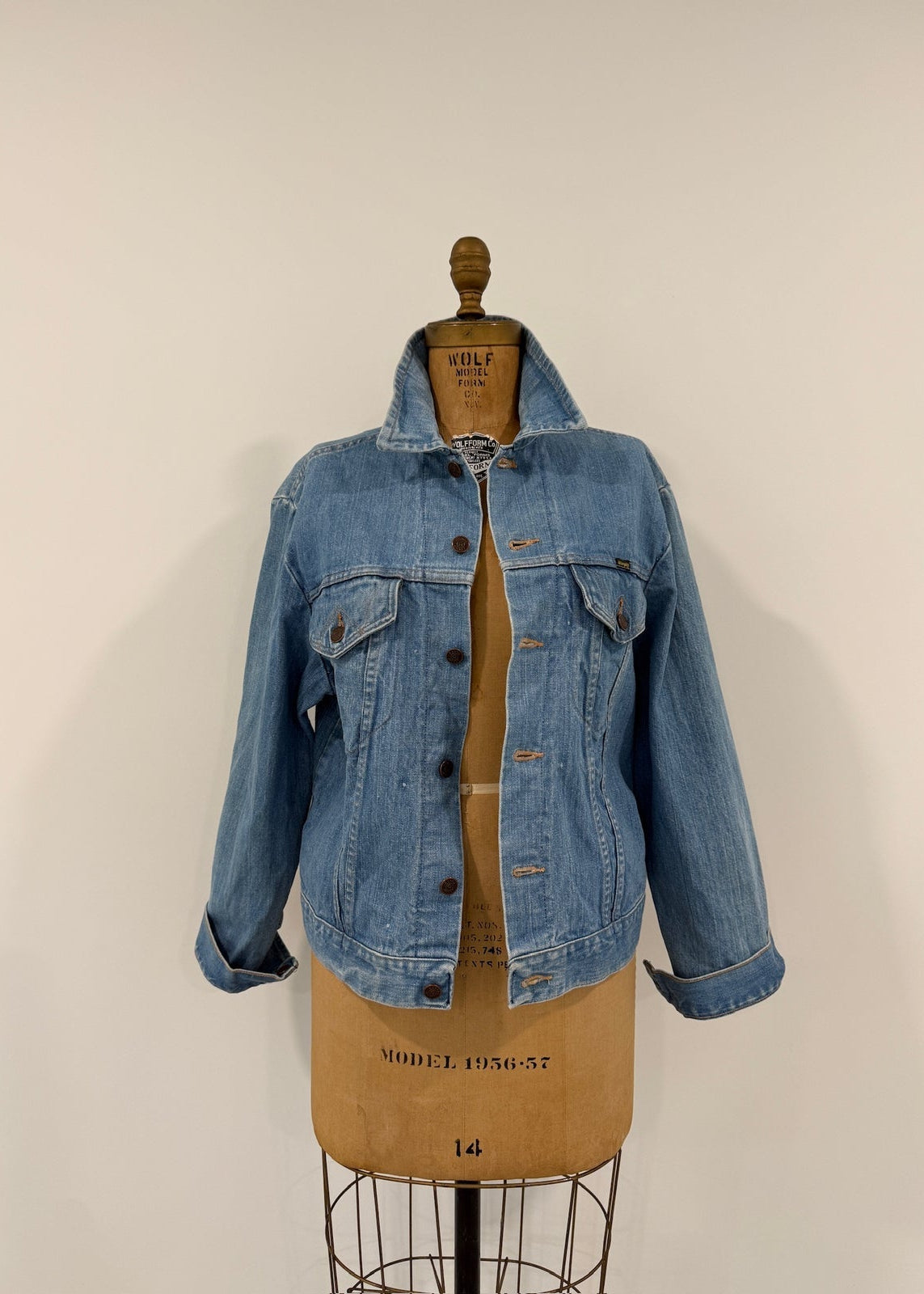 Vintage Wrangler Denim Range Jacket Size Approx Large - PTP 21"