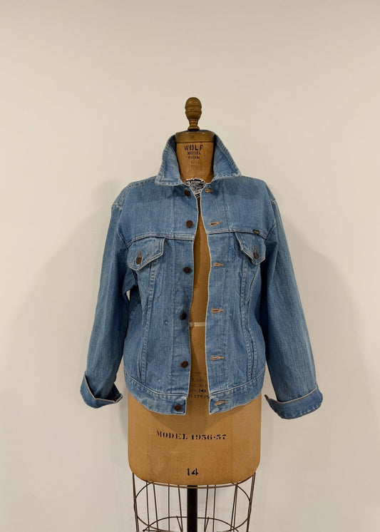 Vintage Wrangler Denim Range Jacket Size Approx Large - PTP 21"