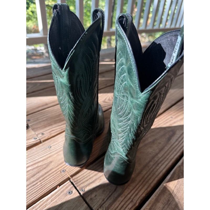 Vintage Code West Cowboys Boots Green Size 7.5