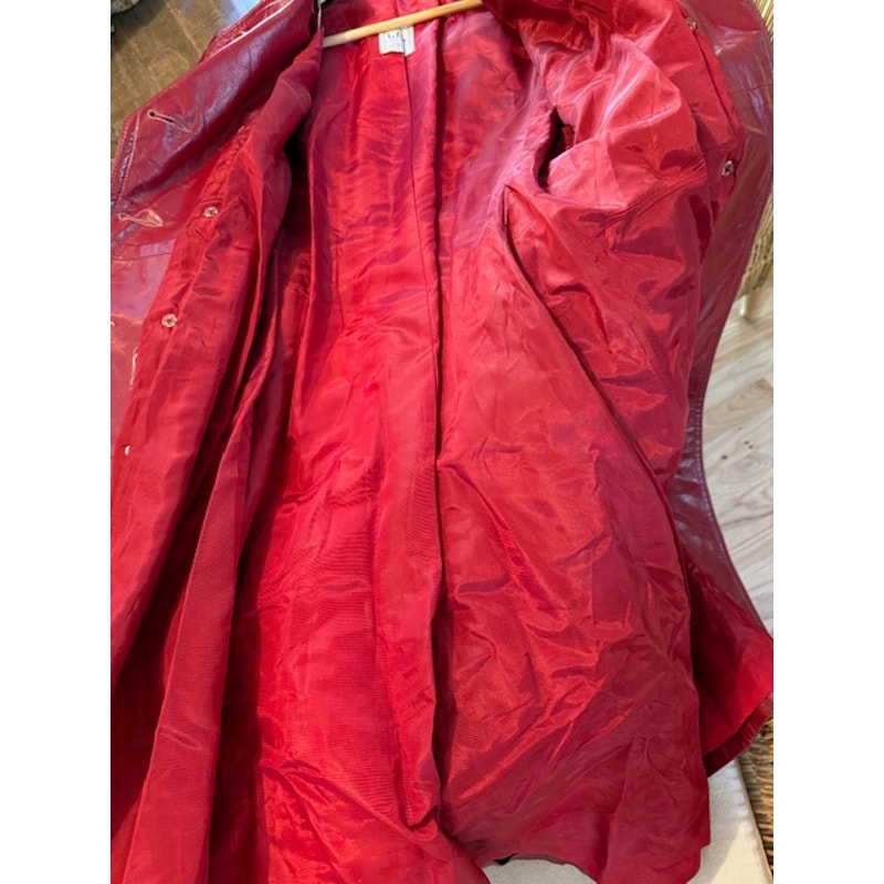 Vintage Wilsons Red Leather Trench Coat - Size XS/S