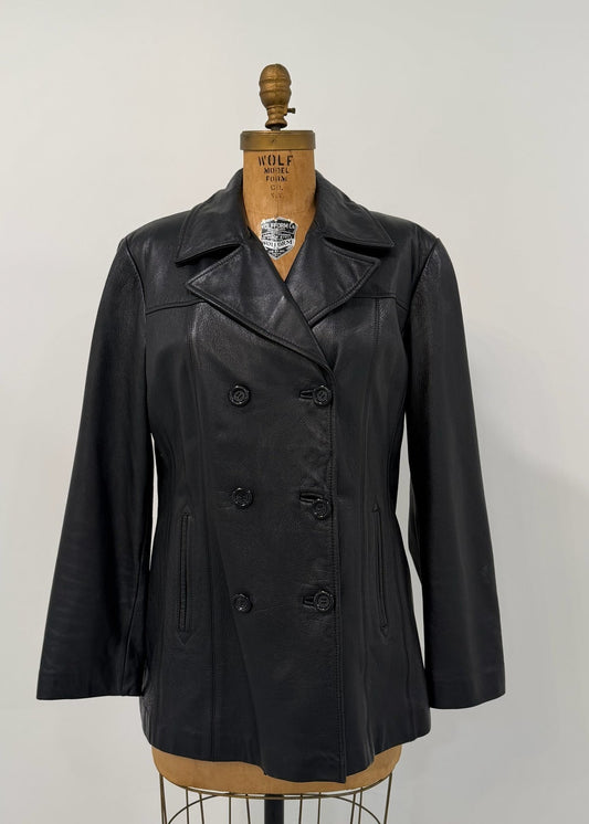 Vintage Jaclyn Ferrar Leather Jacket Size Medium - PTP Approx 20 - Black