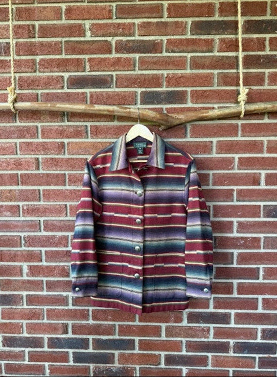 Ralph Lauren Southwestern Jacket with Turquoise Concho Buttons Size Petite Medium