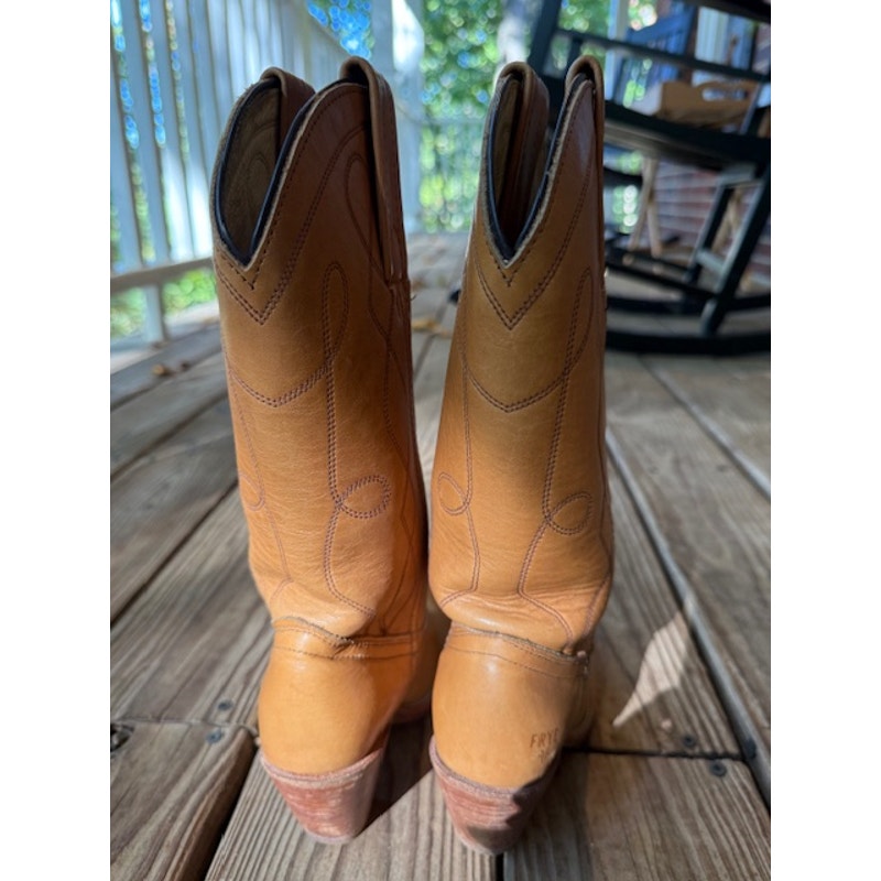 Vintage Frye Tan Cowboy Boots Size 6