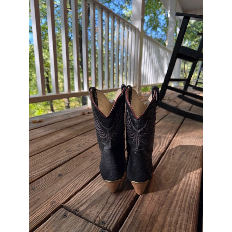 Vintage Dingo Phoenix Black Cowboy Boots Size 7