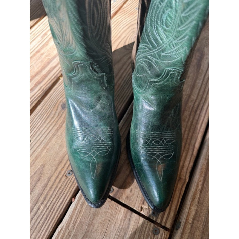 Vintage Code West Cowboys Boots Green Size 7.5