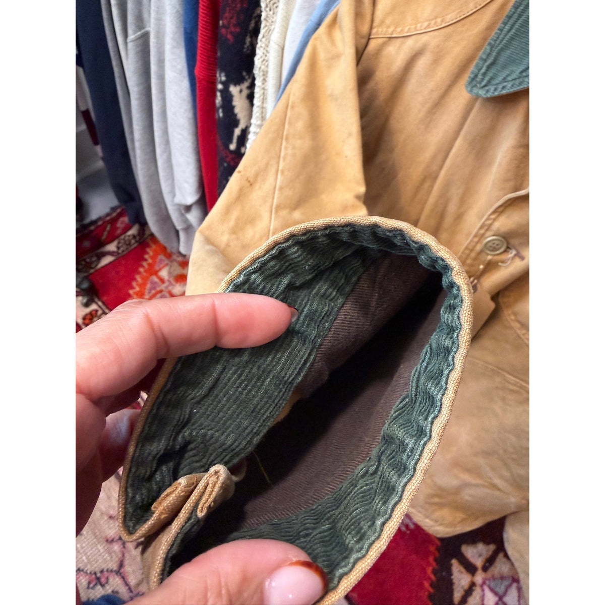 Vintage L.L.Bean Field Jacket Distressed Canvas Size 40 PTP 23 Fits like Large