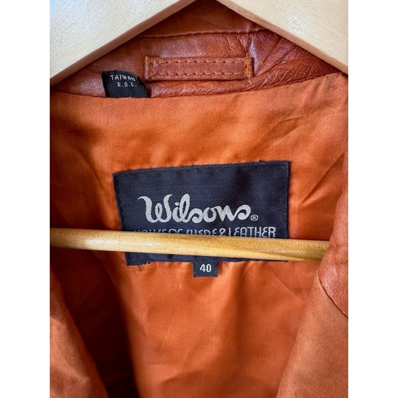 Wilsons Leather Jacket Size 40 Cognac Brown