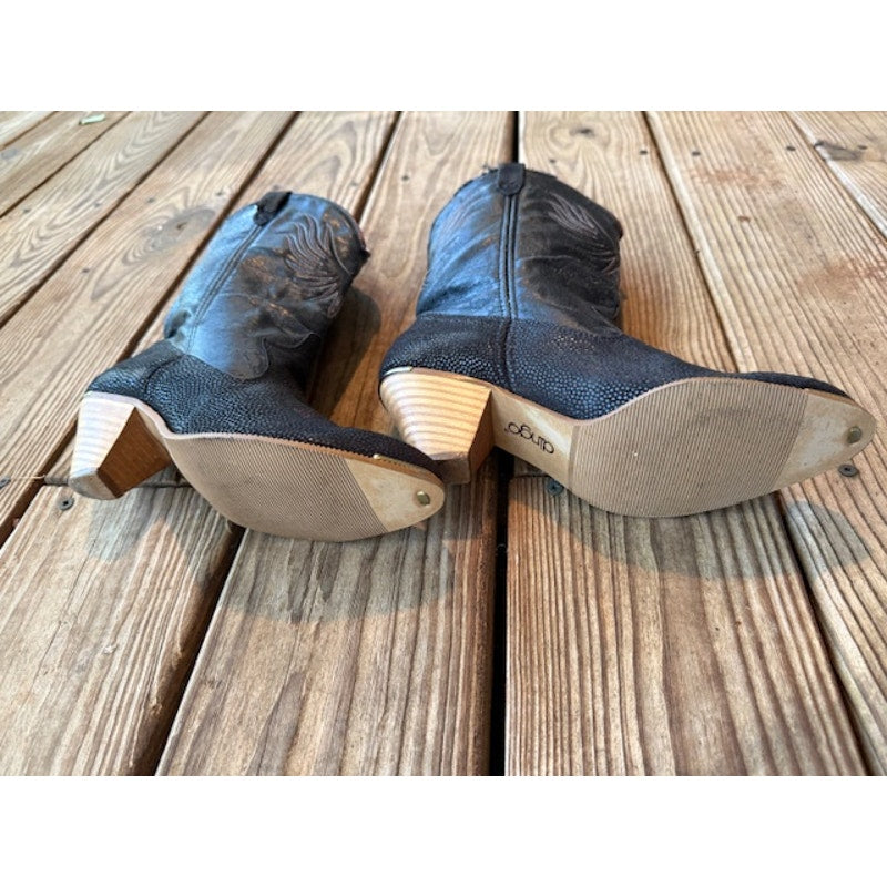 Vintage Dingo Phoenix Black Cowboy Boots Size 7