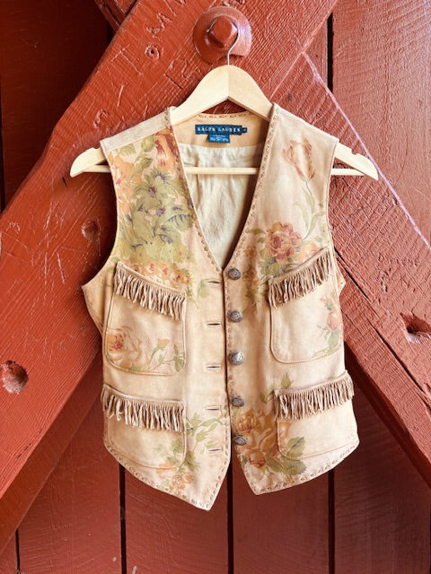 Vintage Ralph Lauren Floral Vest Size 4