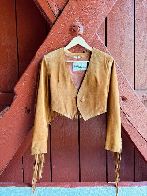 Vintage Wilsons Fringe Cropped Jacket Size Small