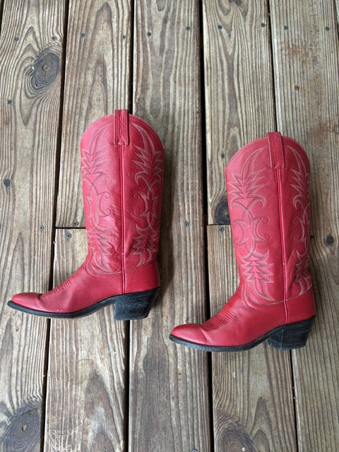 Vintage Dingo Red Cowboy Boots Size 6.5