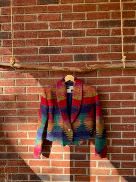 Rhonda Stark Cropped Southwestern Jacket Size Small