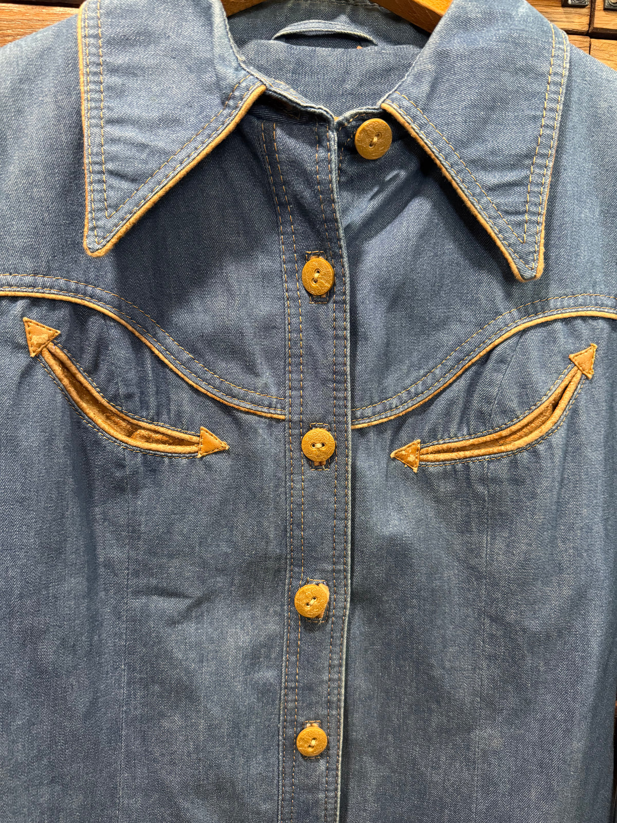 Vintage Ms. Pioneer Western Denim Jacket Size 14 - Fits Like a M/L PTP 21