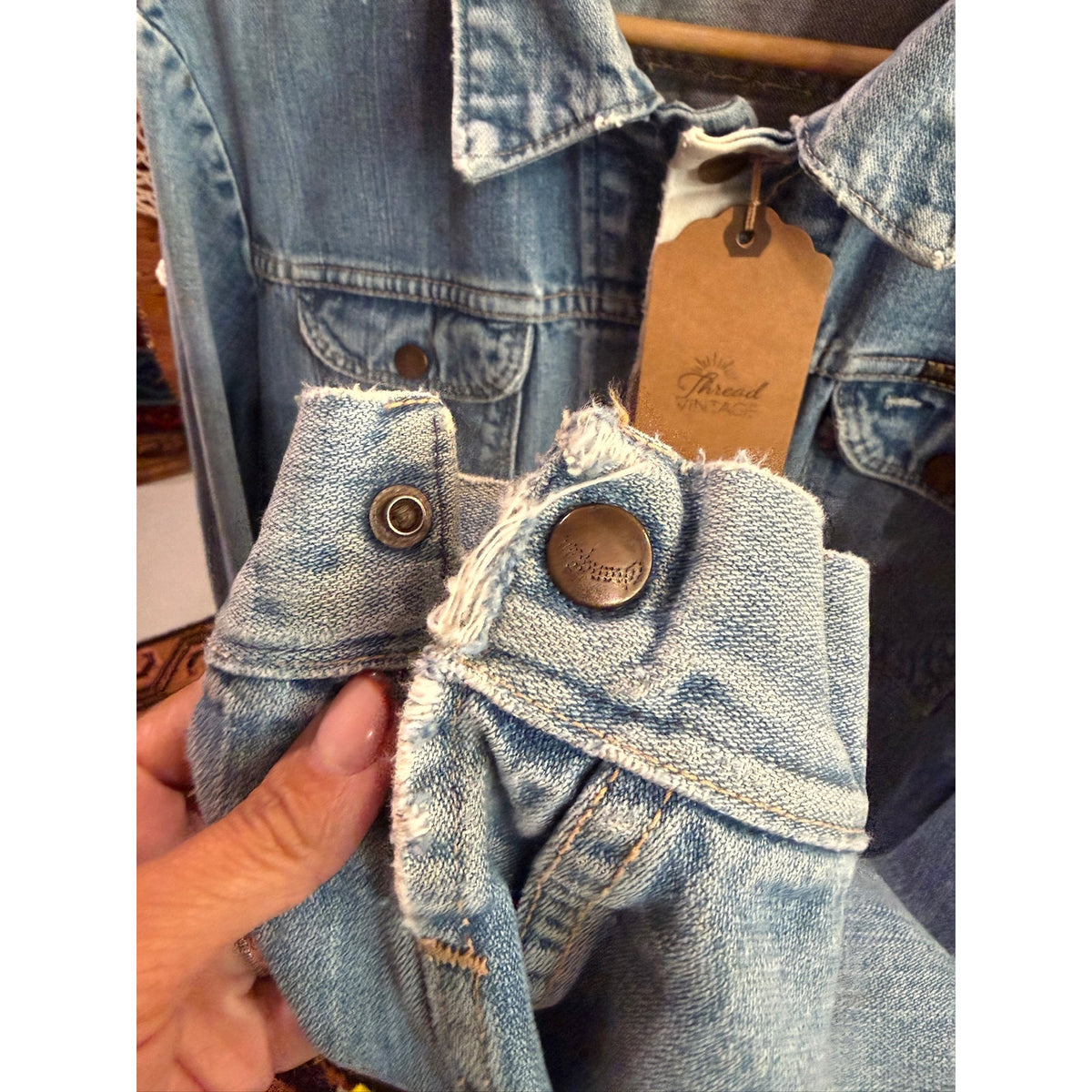 Vintage Wrangler Denim Jacket Approx Size Med PTP 22"