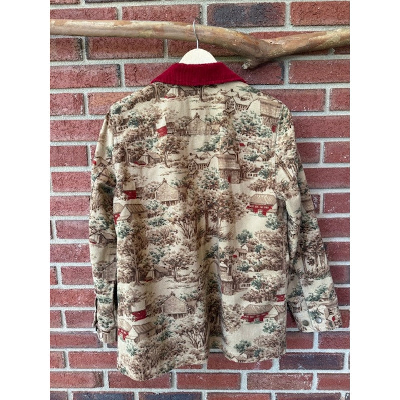 Vintage Ralph Lauren Barn Jacket with Red details and Tree Design - Size Small