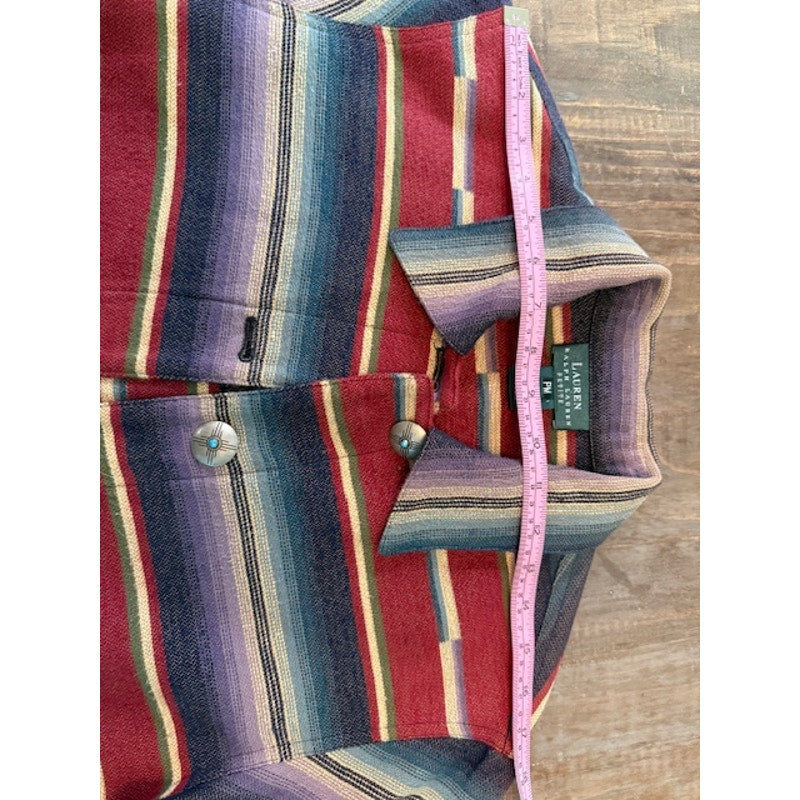 Ralph Lauren Southwestern Jacket with Turquoise Concho Buttons Size Petite Medium