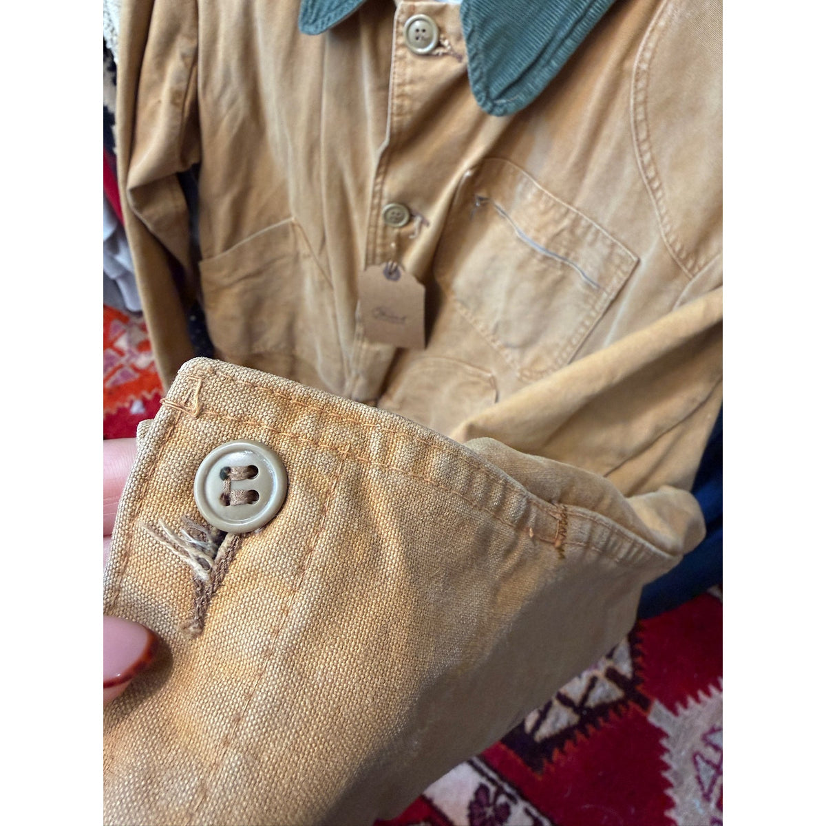 Vintage L.L.Bean Field Jacket Distressed Canvas Size 40 PTP 23 Fits like Large