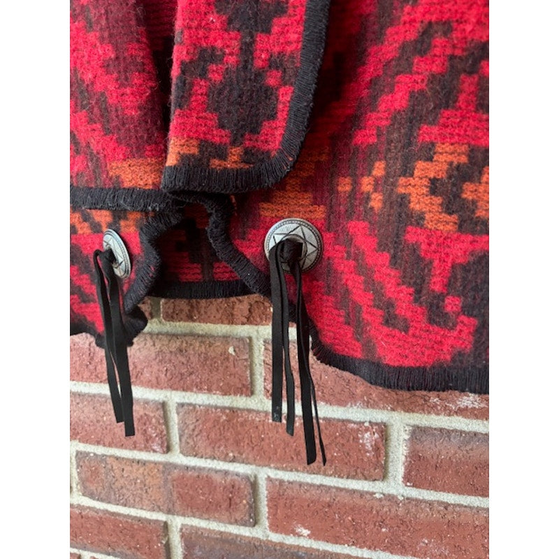 Woolrich Western Vest - Red, Orange, Black - Size Small