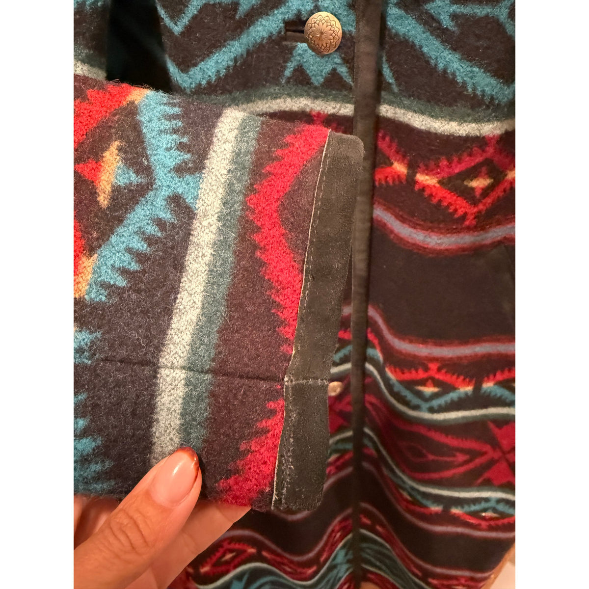Pendleton Southwestern Wool Coat Size Large PTP 22