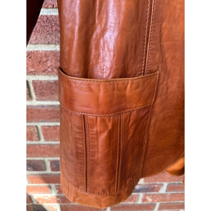 Wilsons Leather Jacket Size 40 Cognac Brown