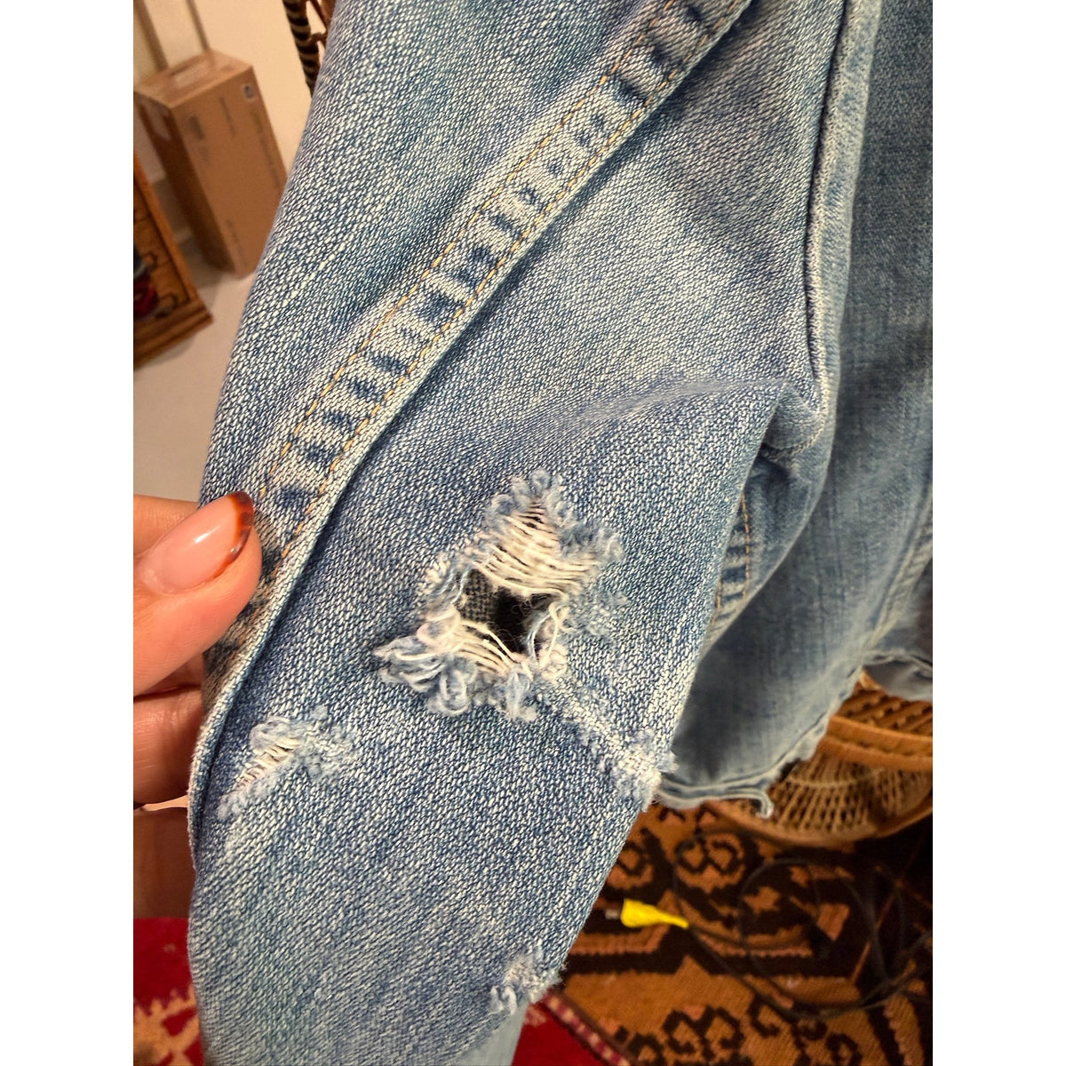 Vintage Wrangler Denim Jacket Approx Size Med PTP 22"