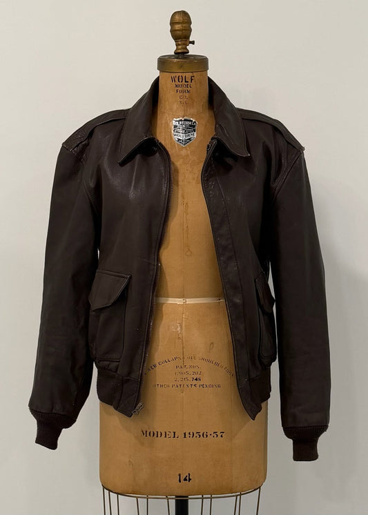 Vintage Cooper Type A-2 Leather Flight Jacket USAF Made in USA Size 40